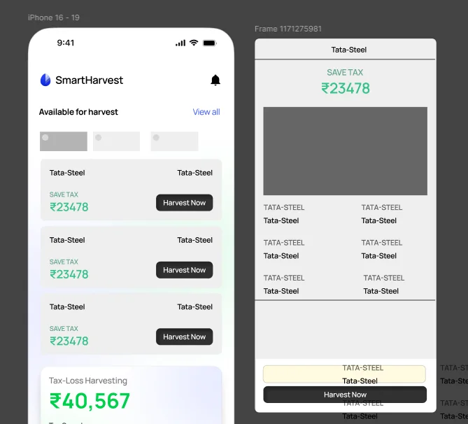 Dashboard / Home screen